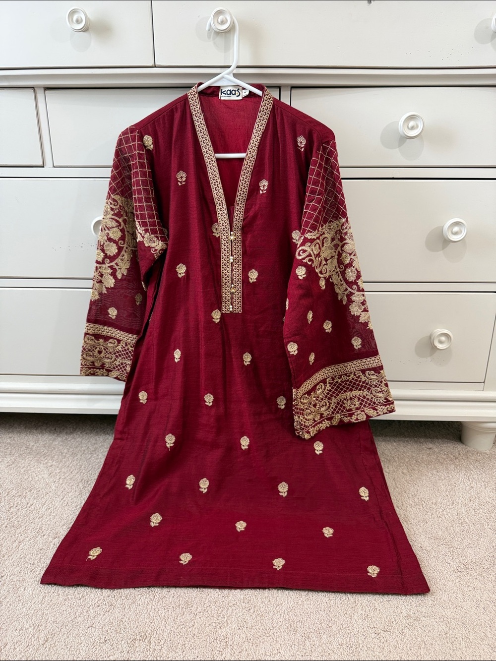 Gul ahmed embroidered cotton net shirt